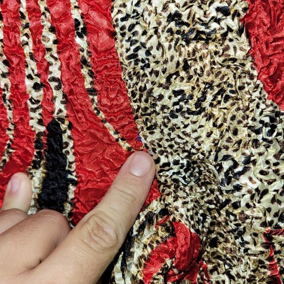 Vtg ABC Collection Womens M L Animal Print Art To Wear Reversible Jacket Hooded - Picture 13 of 13